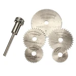 6 Pcs 22-50MM Hss Circular Saw Blade Cutting Discs Set Mandrel For Drill. Fixed Price $9.99.