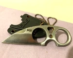Genuine Sog Snarl Sheepsfoot Blade 2.25" Knife With Sheath & Chain -- Good Cond.. Fixed Price $27.99.