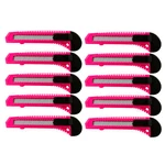 10X Bulk Utility Knife Box Cutters Snap Off Blade Neon Pink. Fixed Price $9.99.
