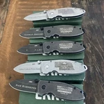 5X Crkt Squid 2490KS Stonewash Thumbstud Folding Pocket Knife Engraved. Fixed Price $64.95.