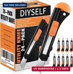 Diyself Box Cutter, 24 Pack Cutters Retractable Razor Blades Utility Knife. Fixed Price $28.11.