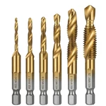 6PC Titanium Drill Tap Bit Set Hss Hex Shank Metric M3-M10 Combination. Fixed Price $11.36.