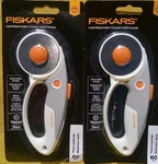 (2) Fiskars 60MM Rotary Cutter Fabric With Ergonomic Loop Grip And Comfort. Fixed Price $29.99.