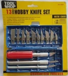 New Tool Shop 13 Piece Hobby Knife Set Blade Holders + Magnetic Case. Fixed Price $9.77.