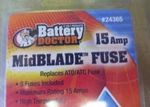 Wirthco 24365 15 Amp Mid Blade Fuse Set Packages (10D1-1). Fixed Price $6.99.