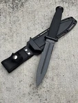 11.5" Tactical Knife Spear Point Double Edge Black Sheath Rubber Handle 6" Blade. Fixed Price $33.52.
