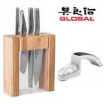 Global Teikoku Ikasu 5PC Knife Block Set & Minosharp Sharpener - Made Japan. Fixed Price $249.53.