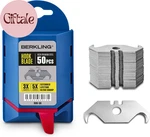 Utility Hook Razor Blades 50 Pcs With Dispenser, SK2H Laser Sharpened Hardened,. Fixed Price $37.95.