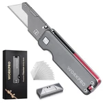 Workpro Premium Titanium Utility Knife Cnc Unibody W/10 Extra Blades Lightweight. Fixed Price $35.99.