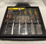 Vintage 2004 Stanley 16-971 Fatmax Short Blade Chisel Set Pc England. Fixed Price $89.99.