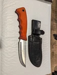 Remington 176 Knife Orange Handle Fixed Blade Hunting Leather Sheath. Fixed Price $35.00.