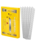 Bates- Snap Off Blades, 100 Pcs, 9MM, 60 Degree, Carbon Steel Razor Yellow. Fixed Price $11.58.