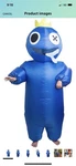 Blue Rainbow Friends Inflatable Costume With Battery Fan For Halloween. Fixed Price $23.00.