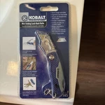 Kobalt Quick Change Folding Lockback Knife Box Cutter W/ Extra Blade New. Fixed Price $11.00.