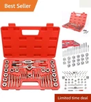 Versatile 40-PIECE Metric Tap And Die Tool Kit Perfect For Home Garage. Fixed Price $59.98.