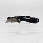 Husky Folding Lock-back Utility Knife Black Textured Grip Model 00057. Fixed Price $9.59.