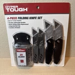 4-PIECE Hyper Tough Folding Utility Knife Set Integrated Belt Clip & 29 Blades. Fixed Price $12.36.