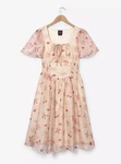 Disney Minnie Mouse Pink Cartoon A-line Dress Scoop Neck Puff Sleeve. Fixed Price $25.00.
