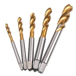 5 Pcs M3M8 Titanium Coated Hss Spiral Flute Metric Taps Set For Thread Cutting. Fixed Price $15.95.