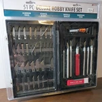 Sona Enterprises 51-PIECE Set: Deluxe Hobby Knife In Plastic Storage Box. Fixed Price $20.00.