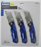 Fast Ship Kobalt Folding Lockback Utility Knife Set ( 3 Pack ) With Blades. Fixed Price $19.99.