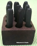 Industrial Number Punch Tool Set Vintage Workshop Steel Stamps & Wood Block Aa. Fixed Price $24.95.
