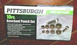 Pittsburgh 10PC Knockout Punch Set With Case -drive Bolt Design- Model #60575. Fixed Price $38.94.