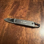 True Utility Modern Key Chain Knife Black Compact Clip Point Blade MK201. Fixed Price $5.00.