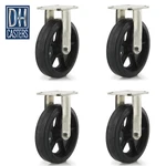 (4) Dh Casters 8" Heavy Duty Rigid Mold-on Rubber Wheel Bin Container Dumpster. Fixed Price $80.91.