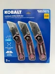Kobalt 3 Pc. Lockback Quick-change Utility Knife Set Pink Aluminum Handle. Fixed Price $26.99.