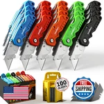 Horusdy 20-PACK Folding Utility Knife Set, Heavy-duty Box Cutters With 100 Extra. Fixed Price $66.52.