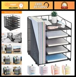 5-TIER Paper Letter Tray Organizer, Desktop Office Supplies Holder, Black. Fixed Price $45.99.