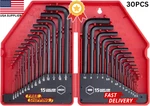 30PCS Hex Key Allen Wrench Set Sae Metric Shape Cr-v Tool Kit Storage Case Pro. Fixed Price $19.99.