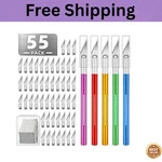 Kit Exacto Knife Set 50 Blade Refill 5PCS Leather Craft Pen Cutter Razor. Fixed Price $6.50.