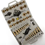 45 Piece Tap And Die Set Titanium Sae. Fixed Price $152.99.