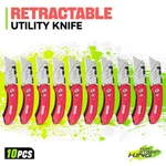 10PCS Lock Foldable Retractable Blade Utility Knife Box Cutter W/ Pocket Clip. Fixed Price $46.99.