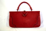 Modell Gold Pfeil Red Leather Clutch With Handle. Fixed Price $100.00.