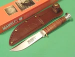 Marbles MR302 Hunter Stacked Leather Fixed Blade Knife 7 3/4" Overall New!. Fixed Price $32.67.