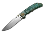 Spartan Blades Harsey Folder SF5 Green Northwest Coast Titanium Magnacut Knife. Fixed Price $575.00.