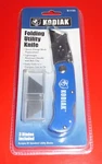 Kodiak 51122 Folding Utility Knife With 3 Blades/beltclip Blue New Package. Fixed Price $9.75.