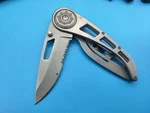 Used Gerber Folding Paraframe Knife Partially Serrated Blade. Fixed Price $19.54.