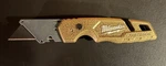 Custom Gold Powdercoat Milwaukee Fast Back Razor Blade Utility Knife. Fixed Price $75.00.