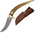 Damascus Skinner Fixed Knife 3.12" Steel Blade Stag Tip Handle 1028. Fixed Price $34.59.