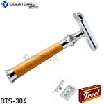 Long Wood Handle Men Classic Safety Razor Stainless Double Edge + Blades BTS-304. Fixed Price $9.95.