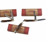 Rough Ryder Tiny Mini Trapper Pocket Knife RR807 Set Of 3 Amber Jigged Bone. Fixed Price $24.95.
