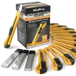 15PCS Nicpro Utility Knives With 30PCS Replacement Blades Plastic Box Cutter Set. Fixed Price $19.98.