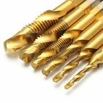 Drillpro 6PCS M3-M10 Hexagon Shank Tap Bit Titanium Plated Hss 6542 Deburr. Fixed Price $22.99.