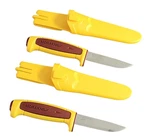 Lot Of 2 Morakniv Basic 546 Dala Red/yellow Fixed Blade Knives With Sheaths. Fixed Price $20.95.