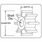 Jabsco 836-0003-P, Nitrile, Drive Type 7, 9 Blade, 3-3/4 Diameter, 2-1/2 Widt.... Fixed Price $100.96.