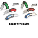 Workpro 6PC Folding Utility Knife Set Quick Change/back-lock W/20PC Extra Blades. Fixed Price $37.99.